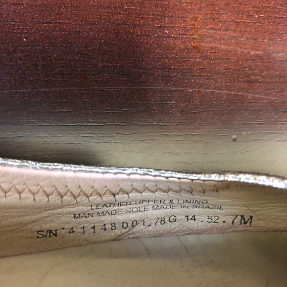 Tory Burch Reva Metallic Silver Ballet Flats Sz 7 - Picture 5 of 7